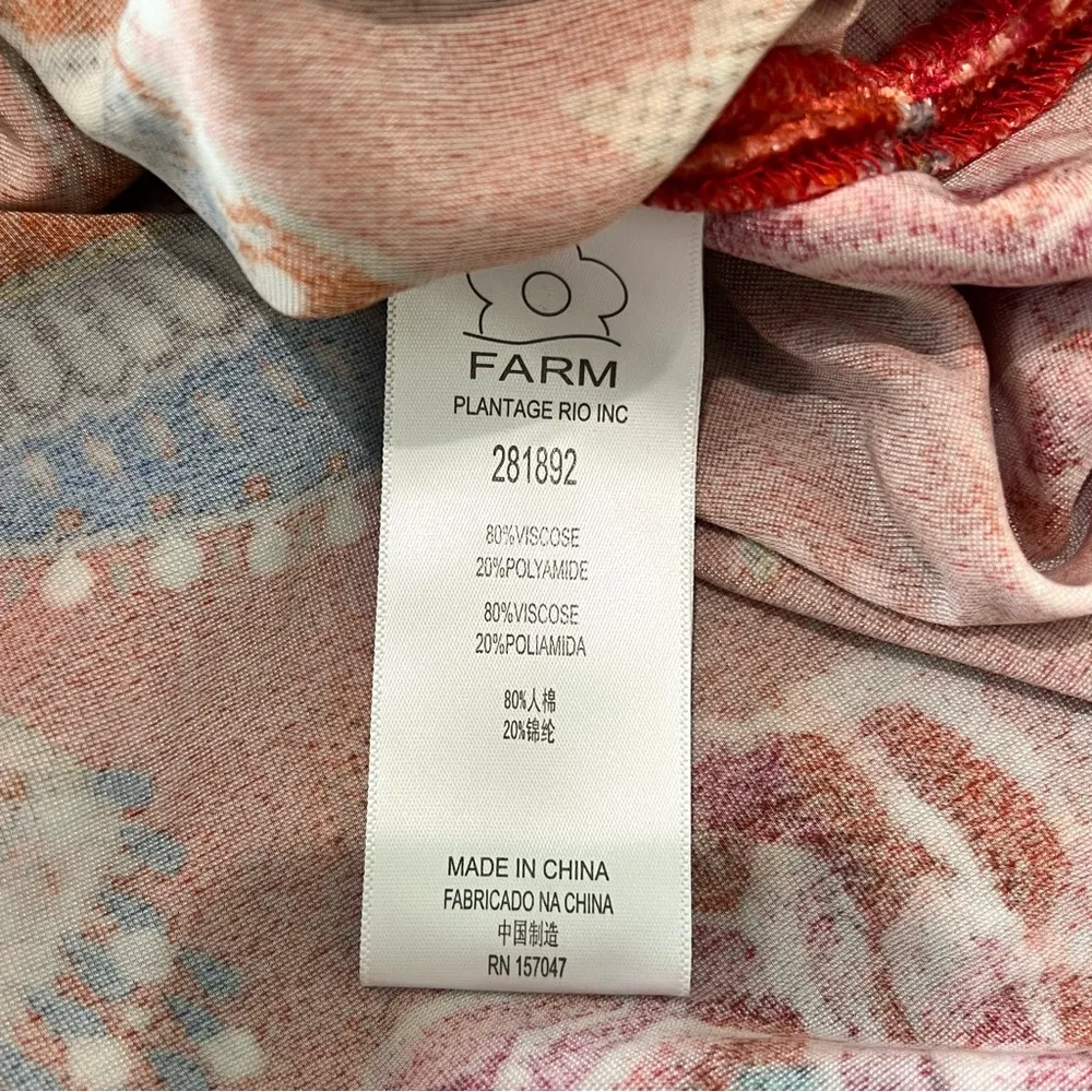 FARM Rio Mystic Red Velvet Midi Dress Size XS - Image 12