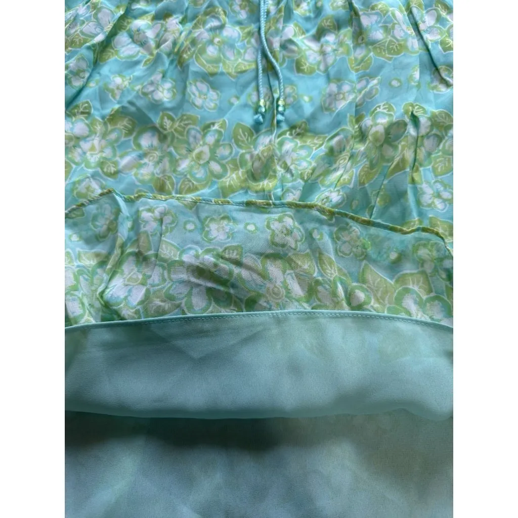 Jones Of New York Sport Skirt Size Medium Floral Rayon Stretch Waist Ties Spring - Image 5