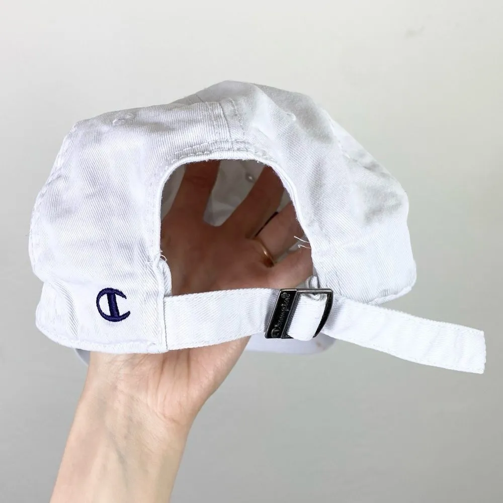 Champion White Spellout Baseball Cap Hat - Image 2