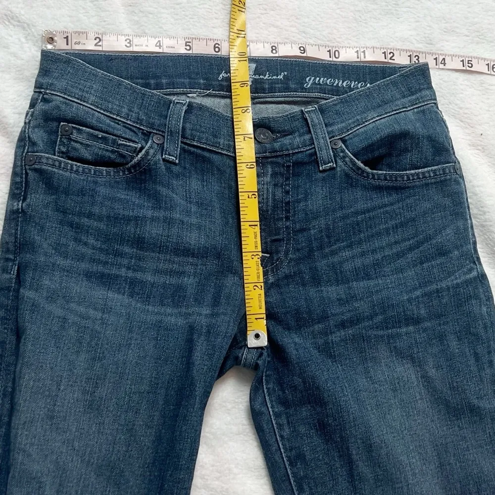 7 For All Mankind Gwenevere Skinny Jeans Medium Wash Low Rise Denim Size 25 - Image 4