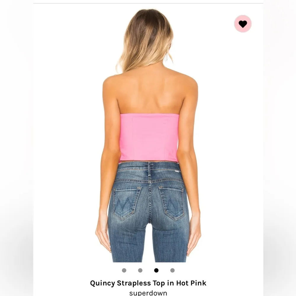 Superdown Quincy Strapless Top in Hot Pink - Image 2
