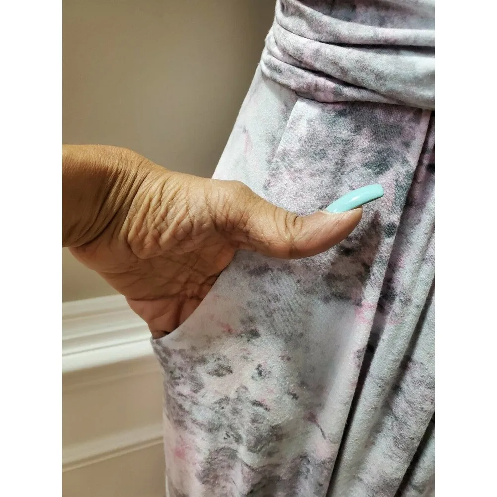 Cynthia Rowley Women's Multicolor Rayon Square Neck Strappy Long Maxi Dress L - Image 5