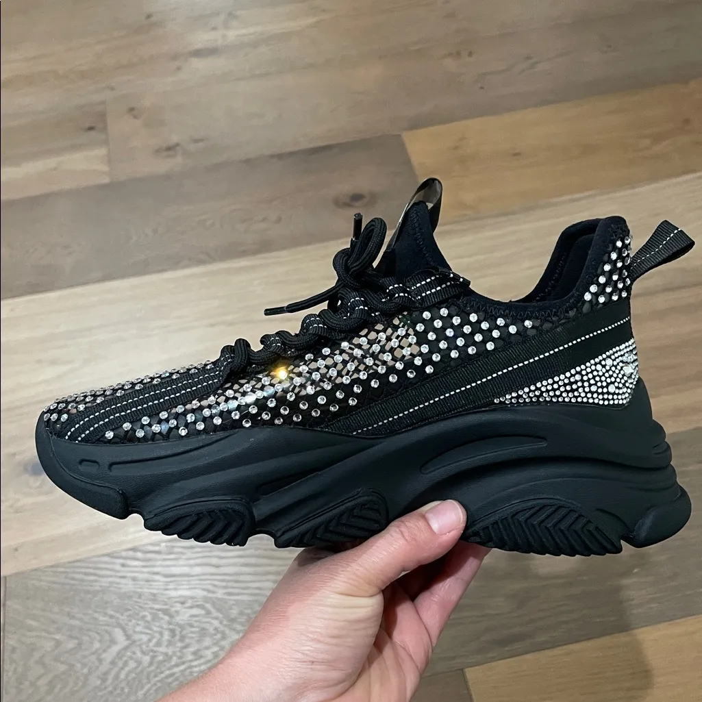 Steve Madden Women's Phantom Rhinestone Mesh Chunky Lace-Up Sneakers Size 8 NWOT - Image 16