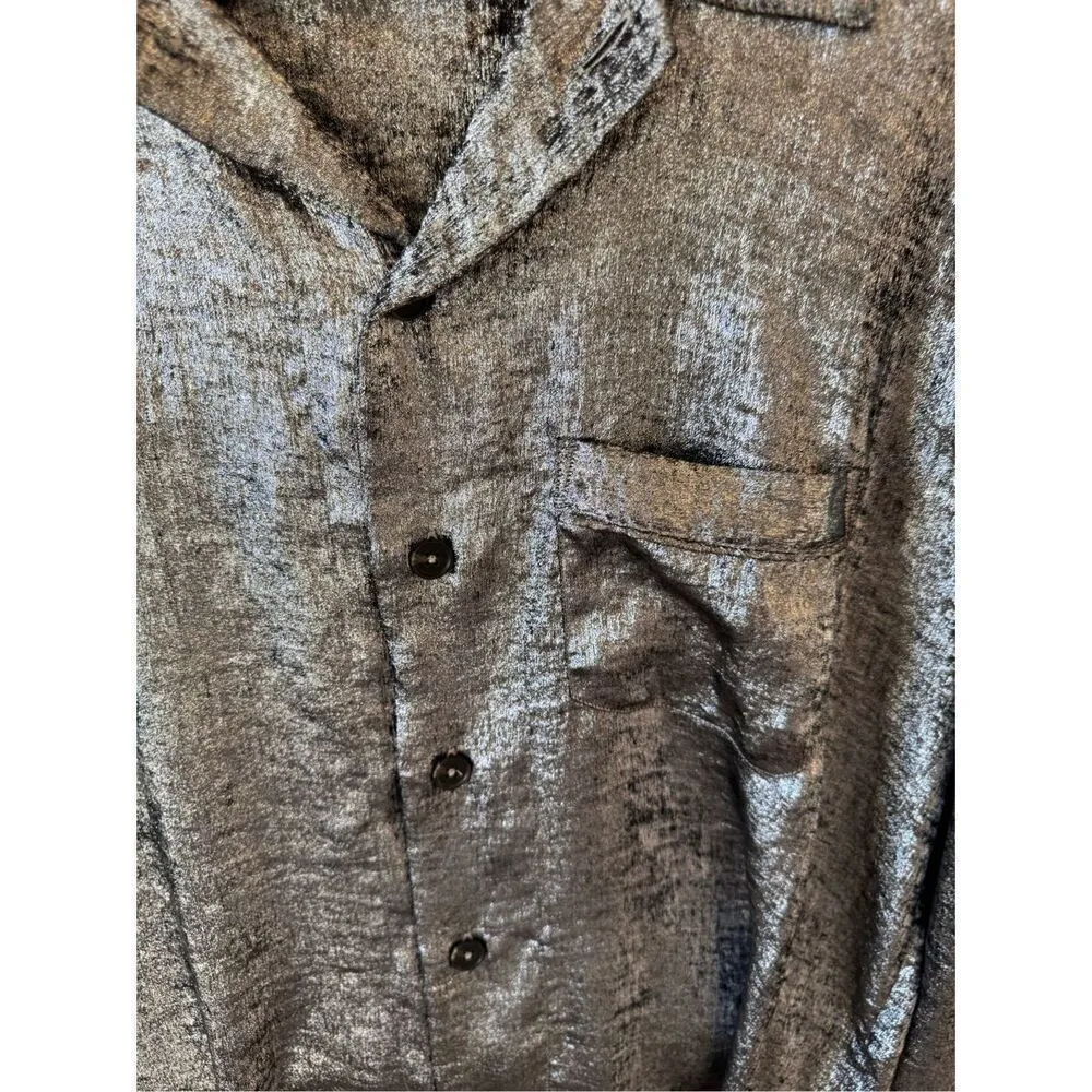 THE GREAT. Bask Top Blouses in Silver Size 2 (medium) - Image 6