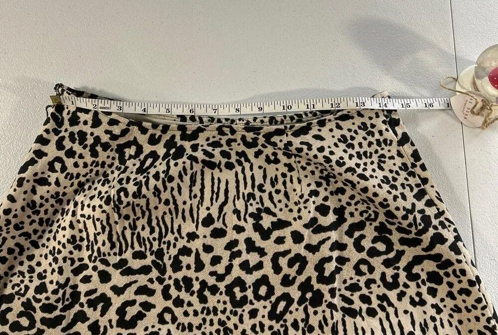 Worthington Women's Side Zip Animal print A line Skirt Lined Size 8 Waist 29 - Image 7