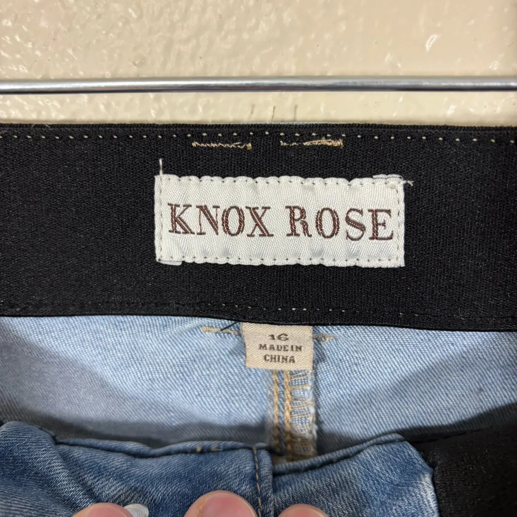 Knox Rose Light Blue Skinny Jeans with Embroidered Side Stripe Size 16 Mid-Rise - Image 5