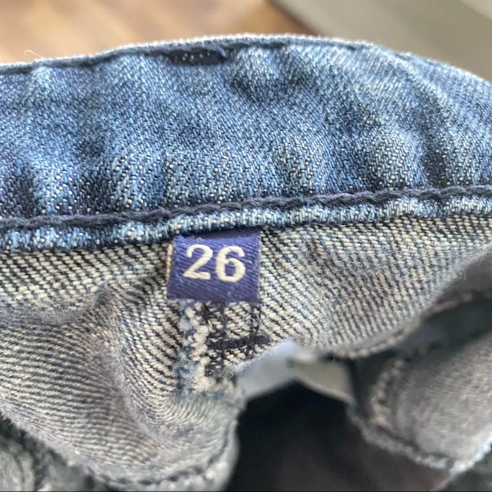 Carmar Ripped Raw Hem Distressed Button Front Denim Skirt Size 26 - Image 7