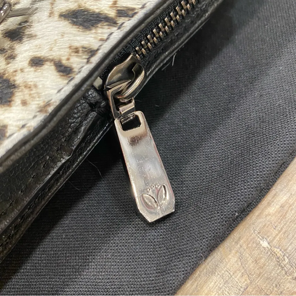 🌟LEIFSDOTTIR🌟 COW PRINT CALF HAIR LEATHER CHAIN SHOULDER BAG BLACK / WHITE - Image 10