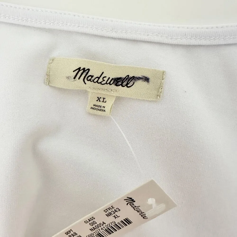 Madewell Scoopneck Cap Sleeve Tee Top Cotton Stretch Jersey White Basics XL NWT - Image 6
