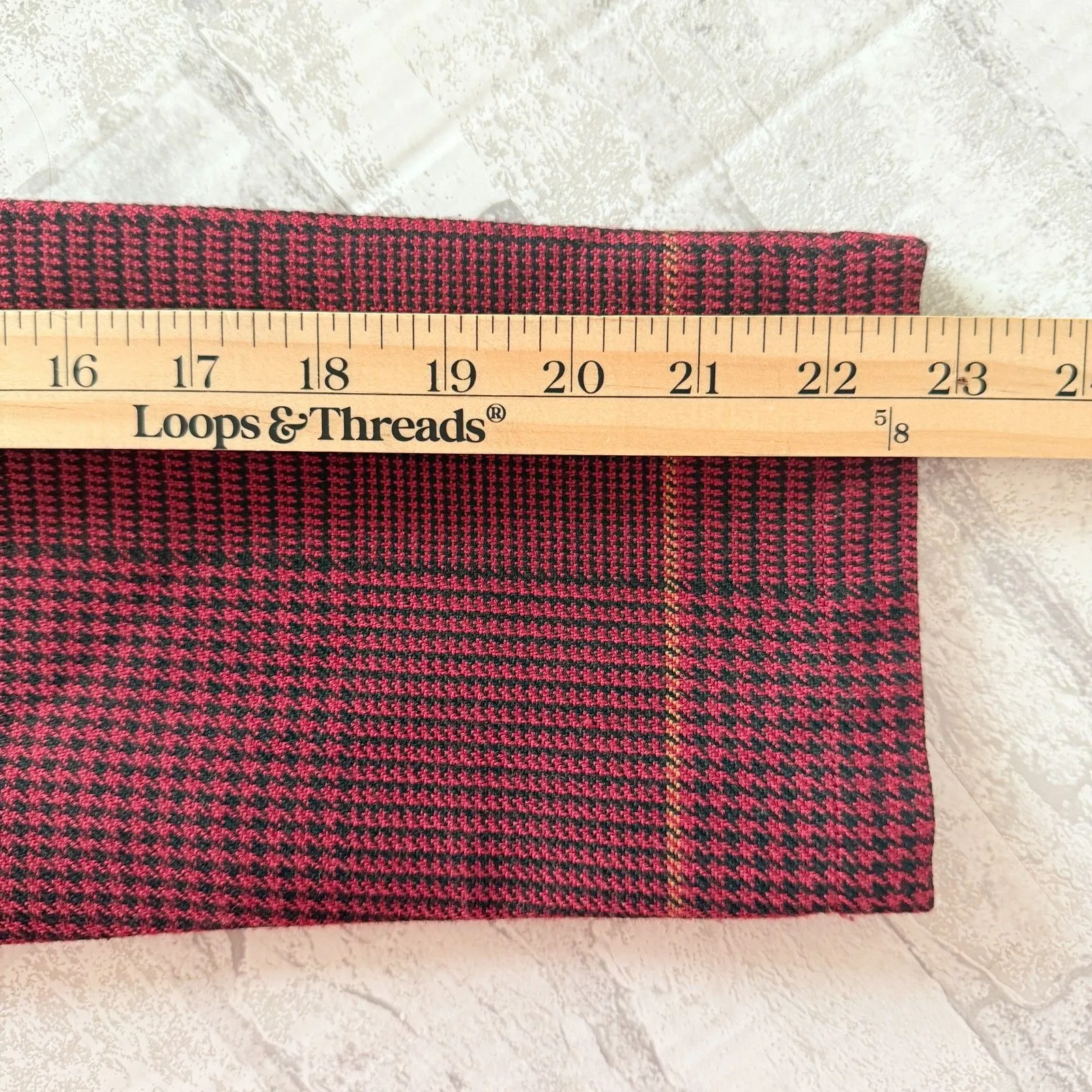 Laurie Felt Zoe Plaid Knit Fringe Trim Button Front Wrap Clueless Preppy Coat S Red - Image 8