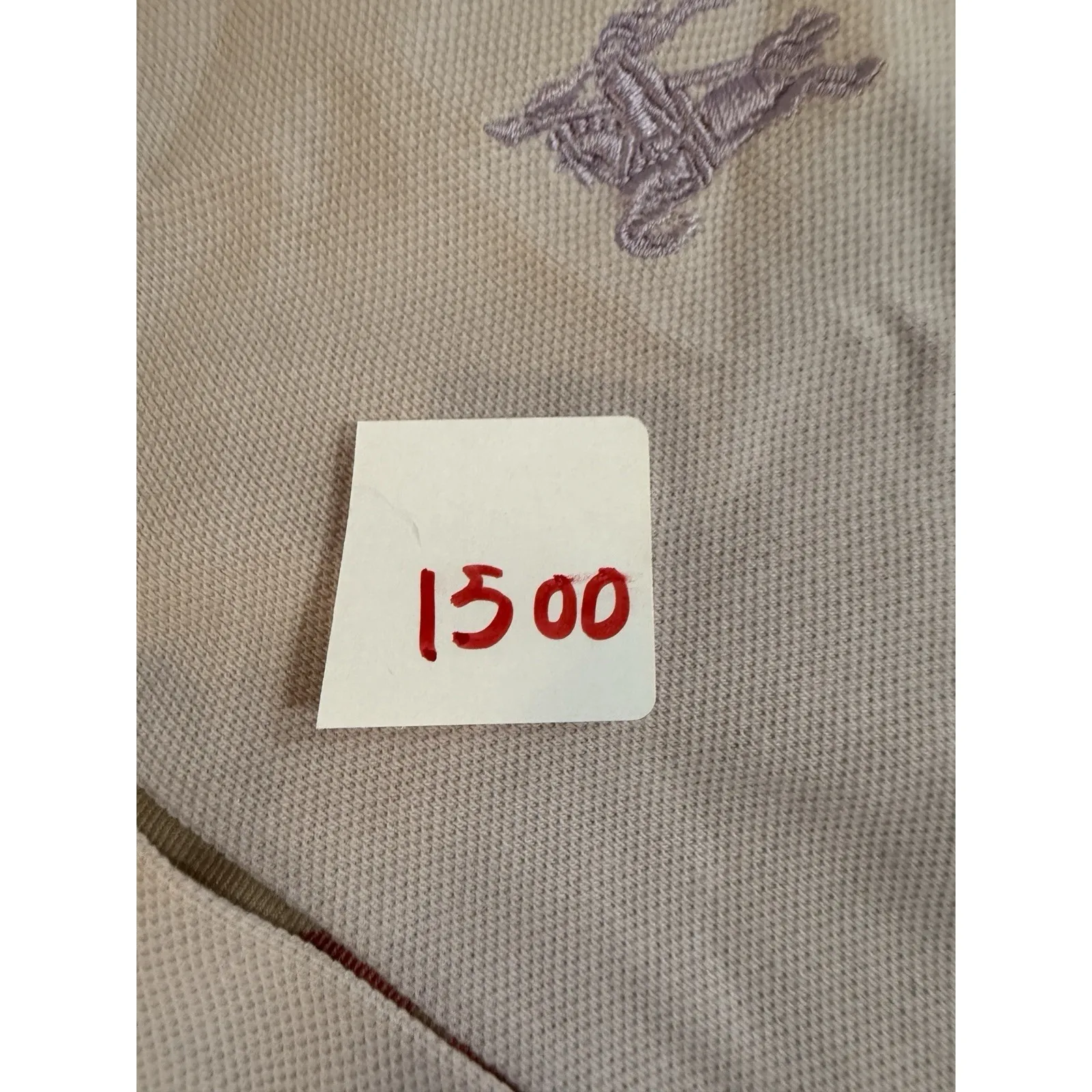 Burberry London Polo Shirt XL Nova Check Neck Collared Women's Pale Pink SS Logo - Image 8