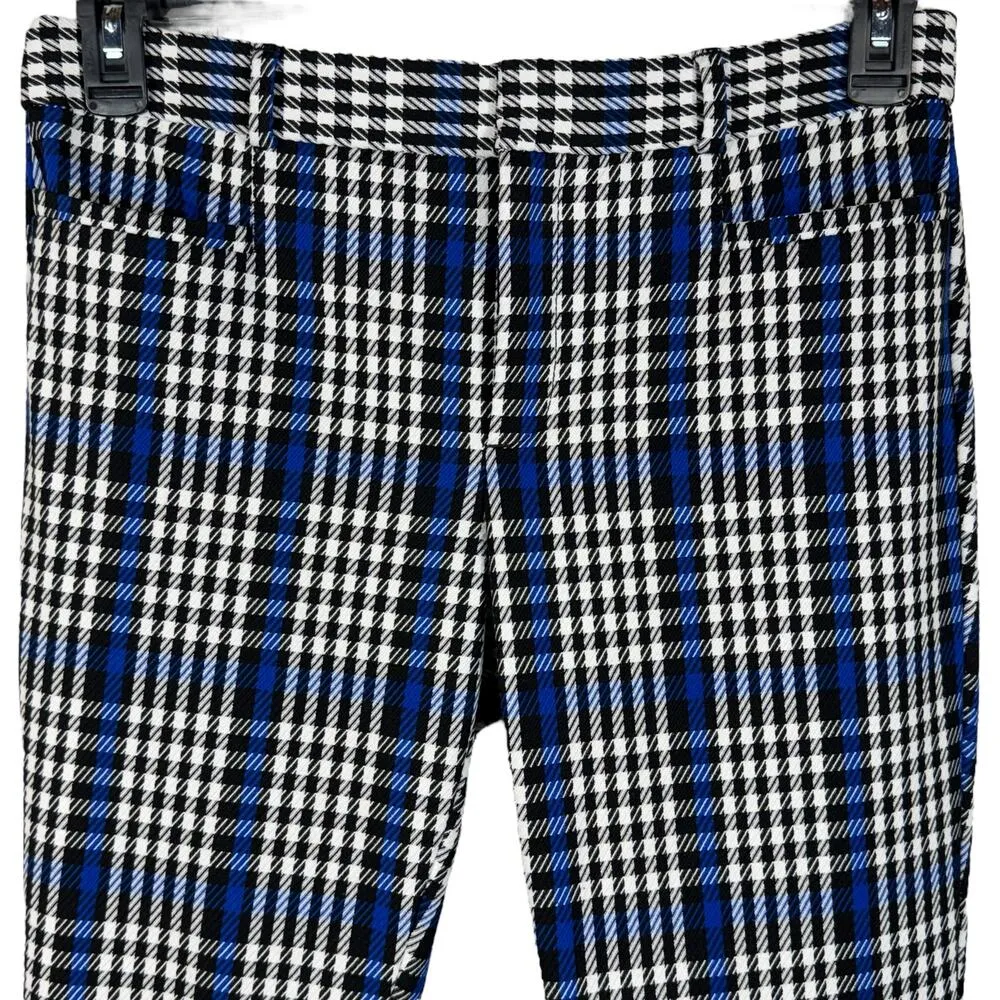 Banana Republic SZ 6 Sloan Pants Plaid Pockets Zip-Fly Mid-Rise Tapered Career - Image 2