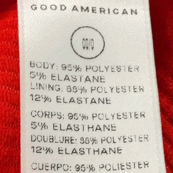 Good American Always Fits One-Piece Swimsuit in Poppy Red Ribbed Size 0/00 NWT - Image 5