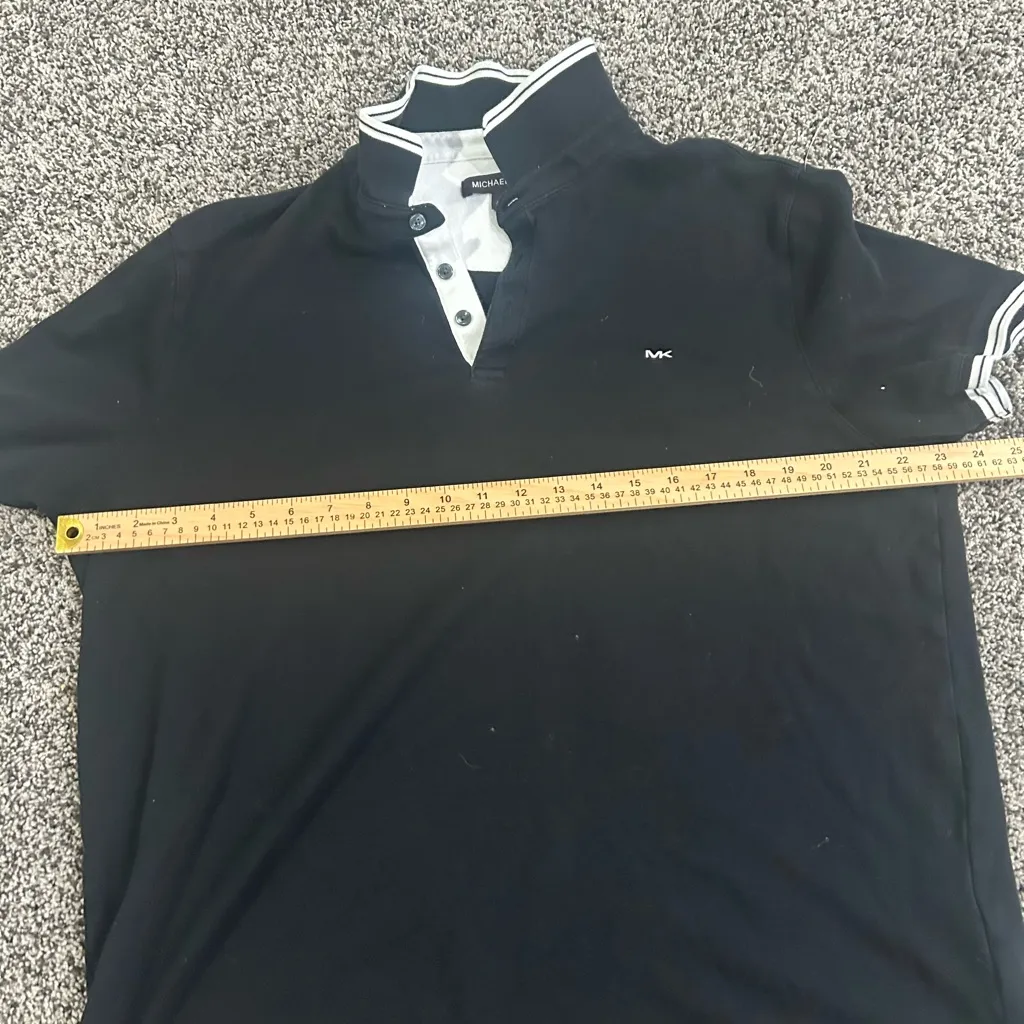 Michael Kors MK Logo Black Button Down Polo Shirt Women’s Size XL - Image 7