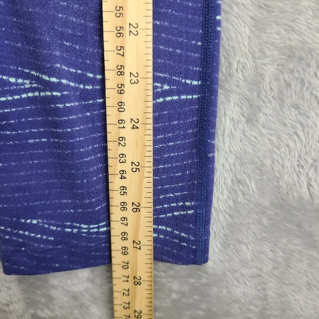 Nike‎ Running Dri-Fit Leggings Women's Size S Indigo and Teal Striped Stretch - Image 6