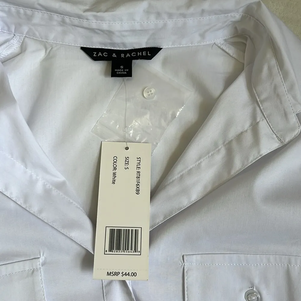 Zac & Rachel Women’s Lace Sleeve Button Down Blouse Size Small - Image 6