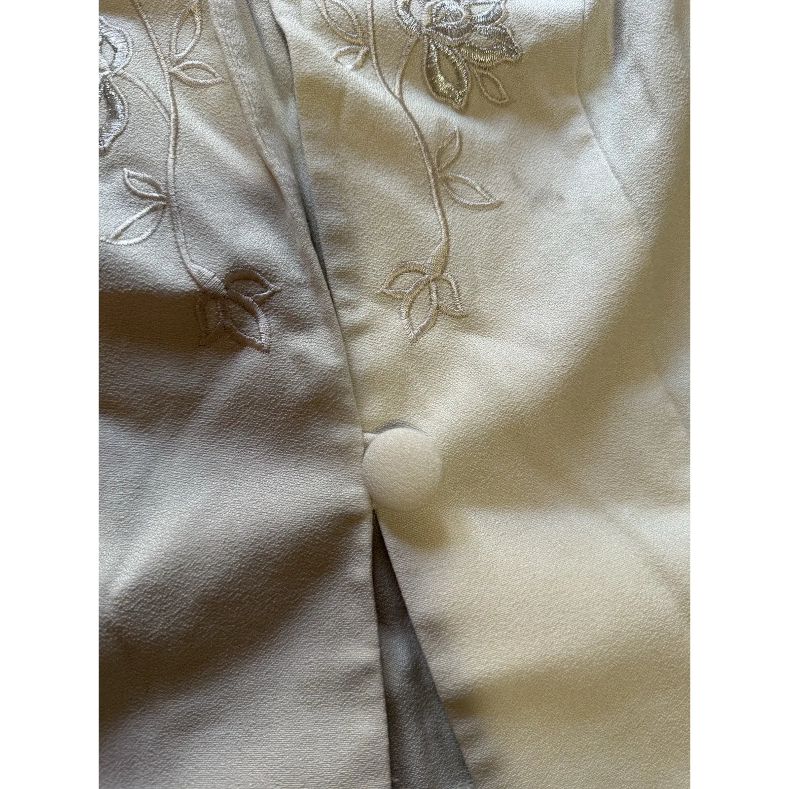 Miss Dorby Size 10 Embroidered Dress Top Set Button Floral Zipper Classic VTG - Image 11