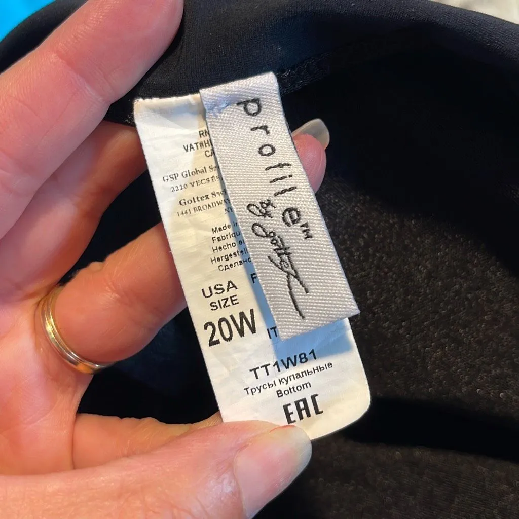 Ann Cole Lands End Profile Womens Set of 3 Bikini Bottom Black Blue Size 20W‎ - Image 3