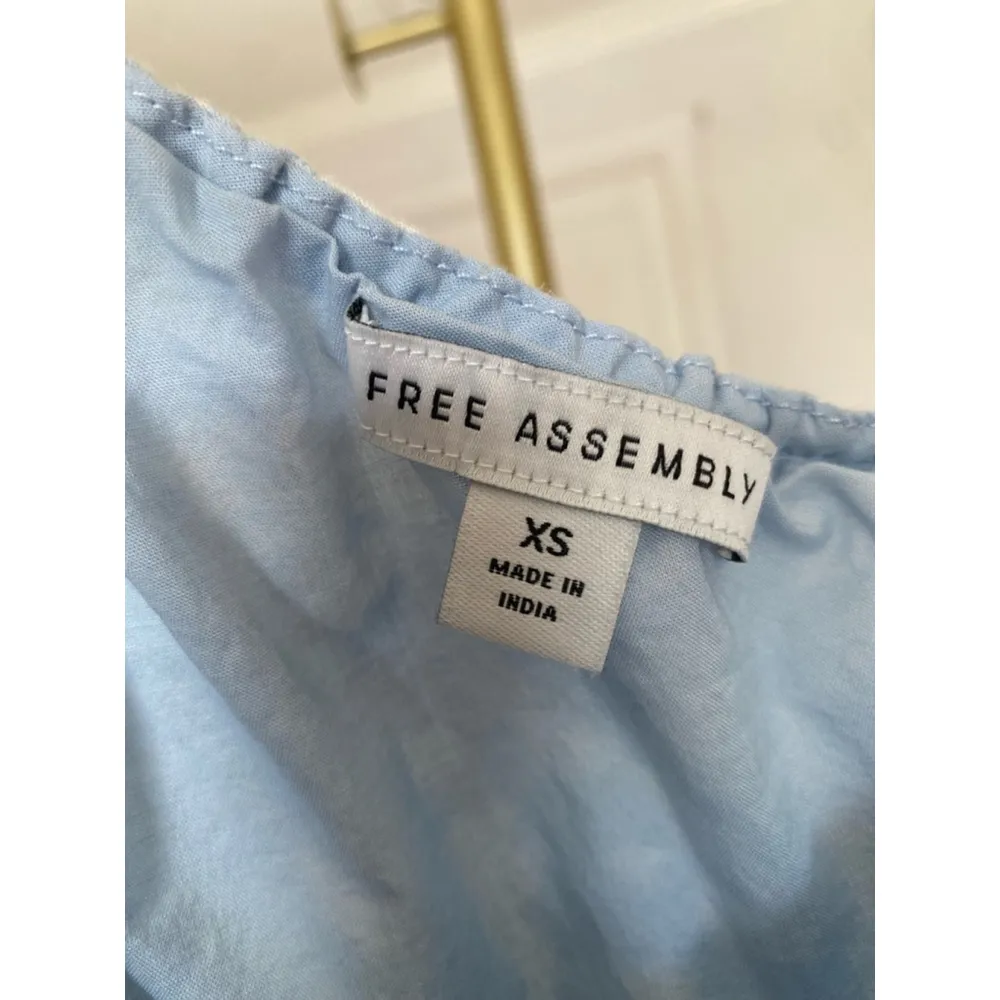 Free Assembly Midi Dress Sky Blue Wedding Spring Summer Event Coquette Romantic Size XS - Image 8