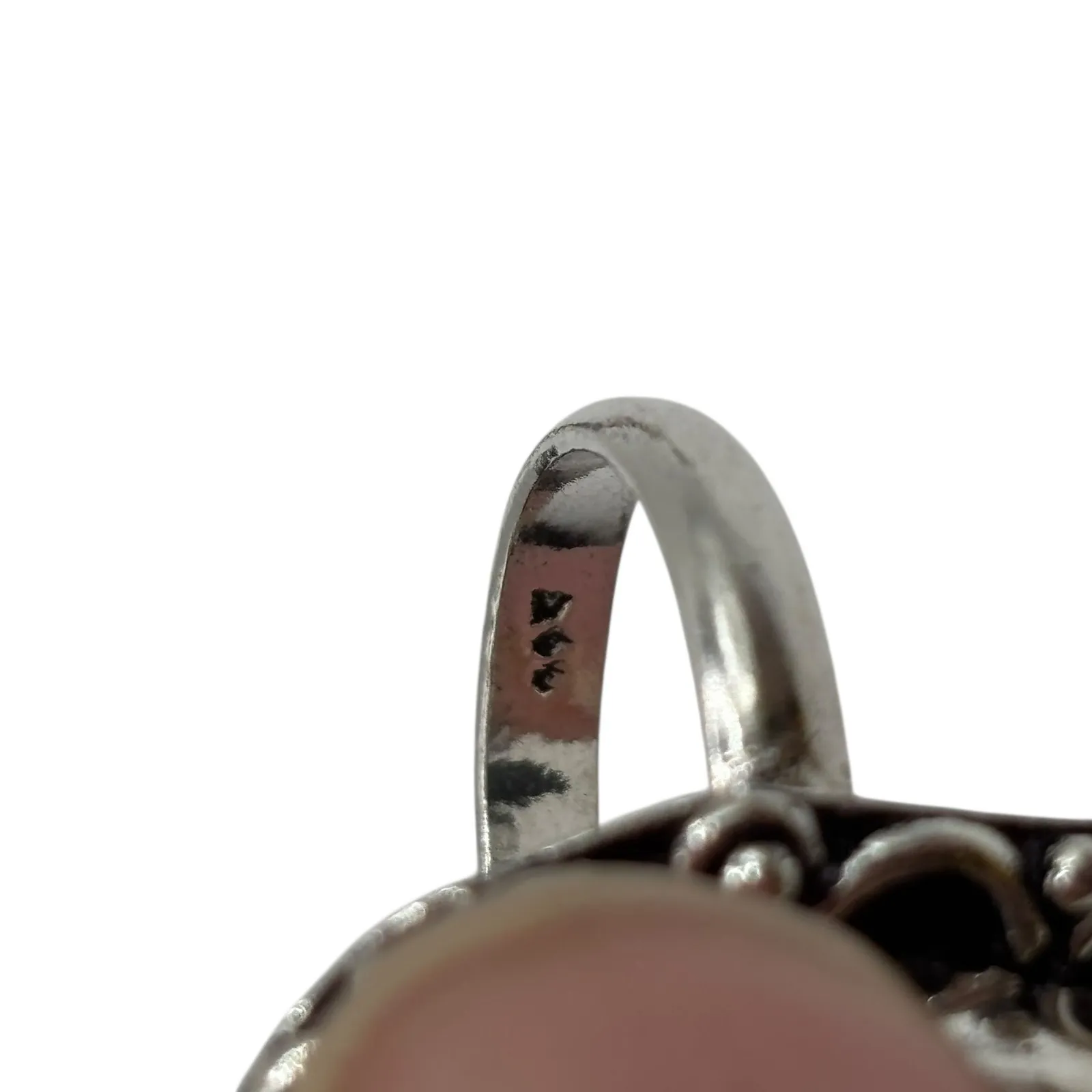 Sterling Silver Ring Teardrop Green Stone Boho Statement Jewelry Size 7 - Image 6