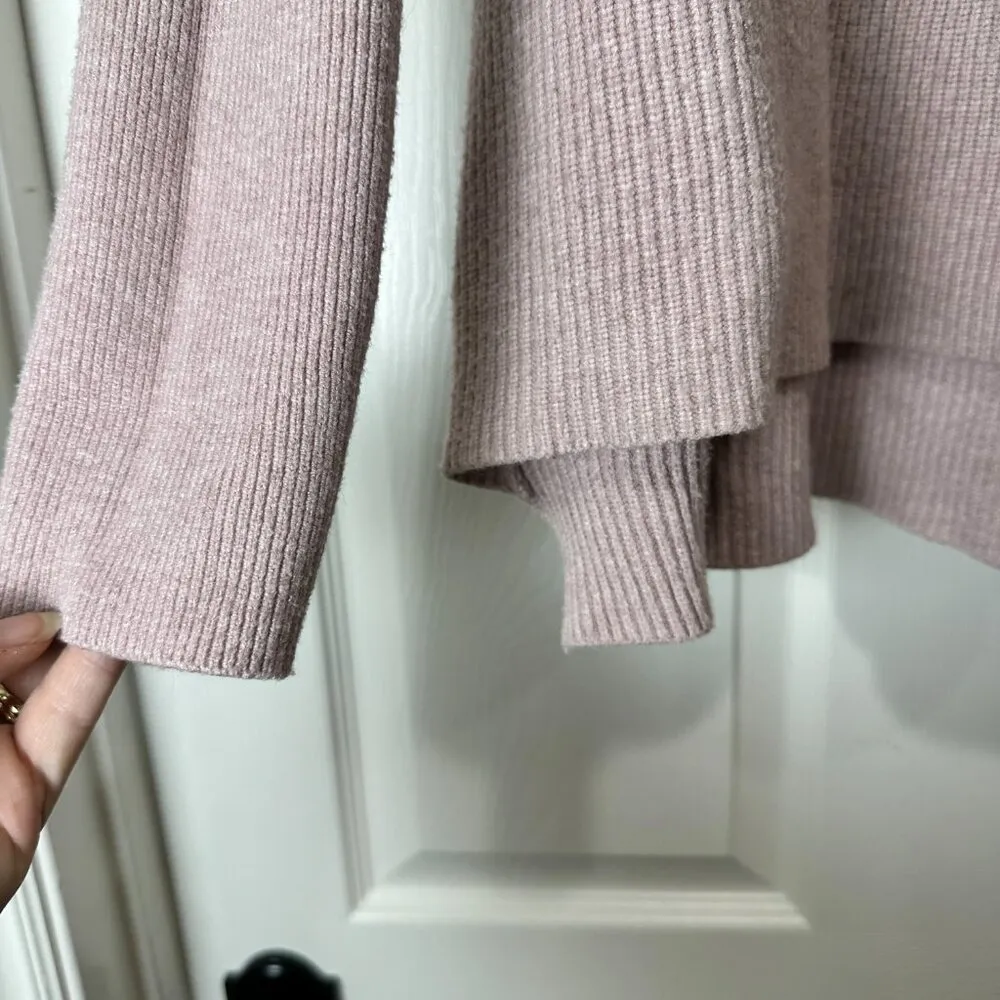 Devotion by Cyrus Boutique Blush Pink Soft Ribbed Cowl Neck Sweater Size Large - Image 4