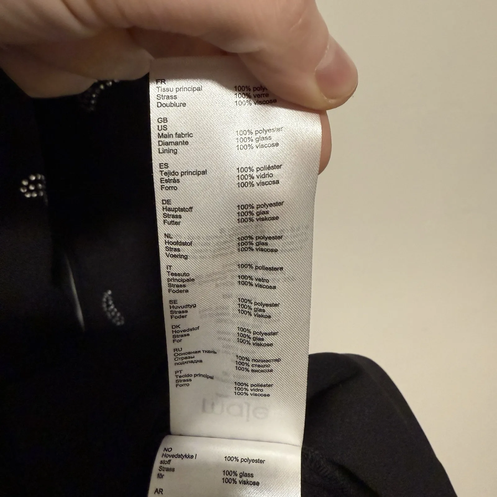 Maje Black Rhinestone Paisley Draped Long Sleeve Mini Dress Size 38 - Image 7