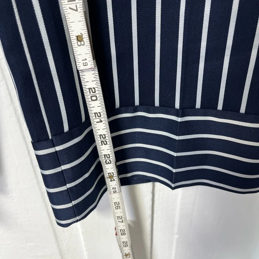 Banana Republic Blake Striped Wide Leg Navy Belted Pants Sz 6 - Image 10