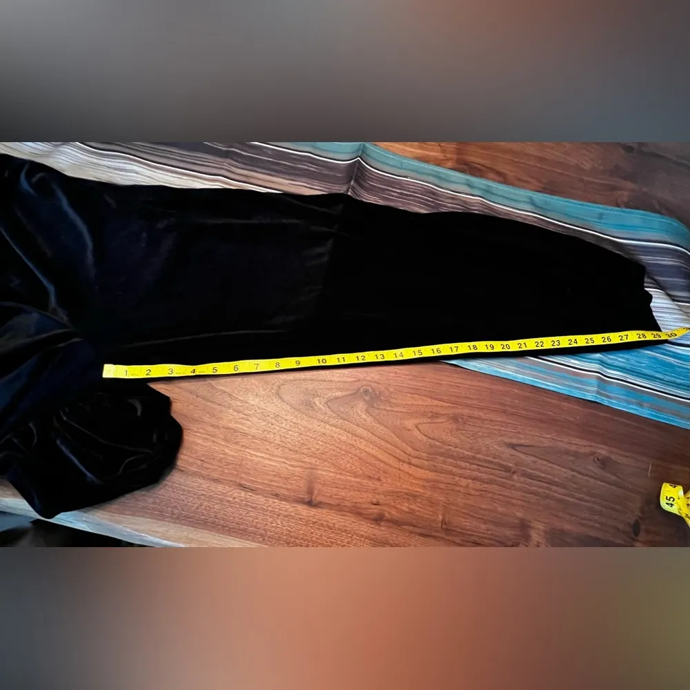 Notations Black Velvet Velor Straight Leg Pull On Women's Sz Medium - Image 5