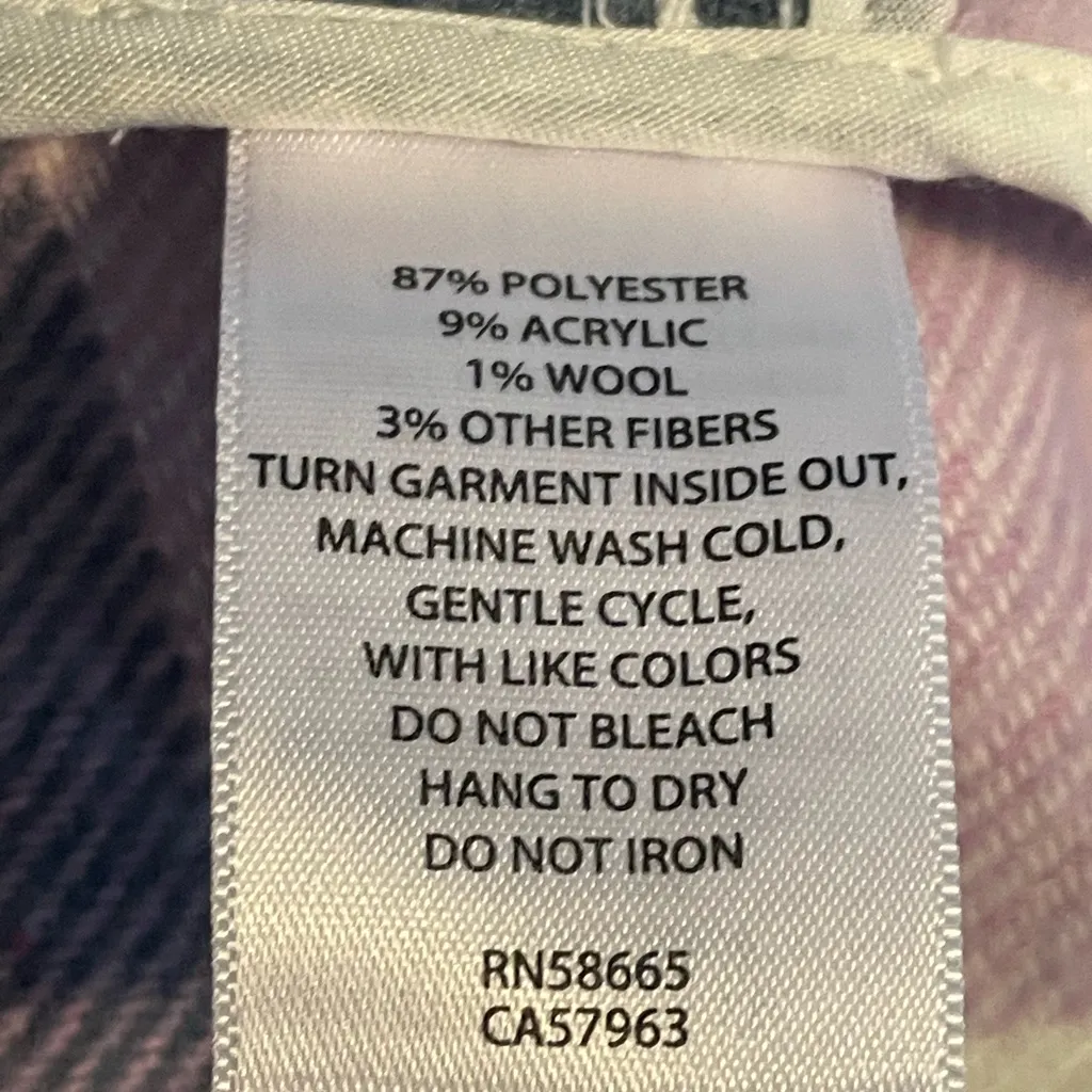 BP Plaid Utility Shacket in Pink and Gray - Image 3