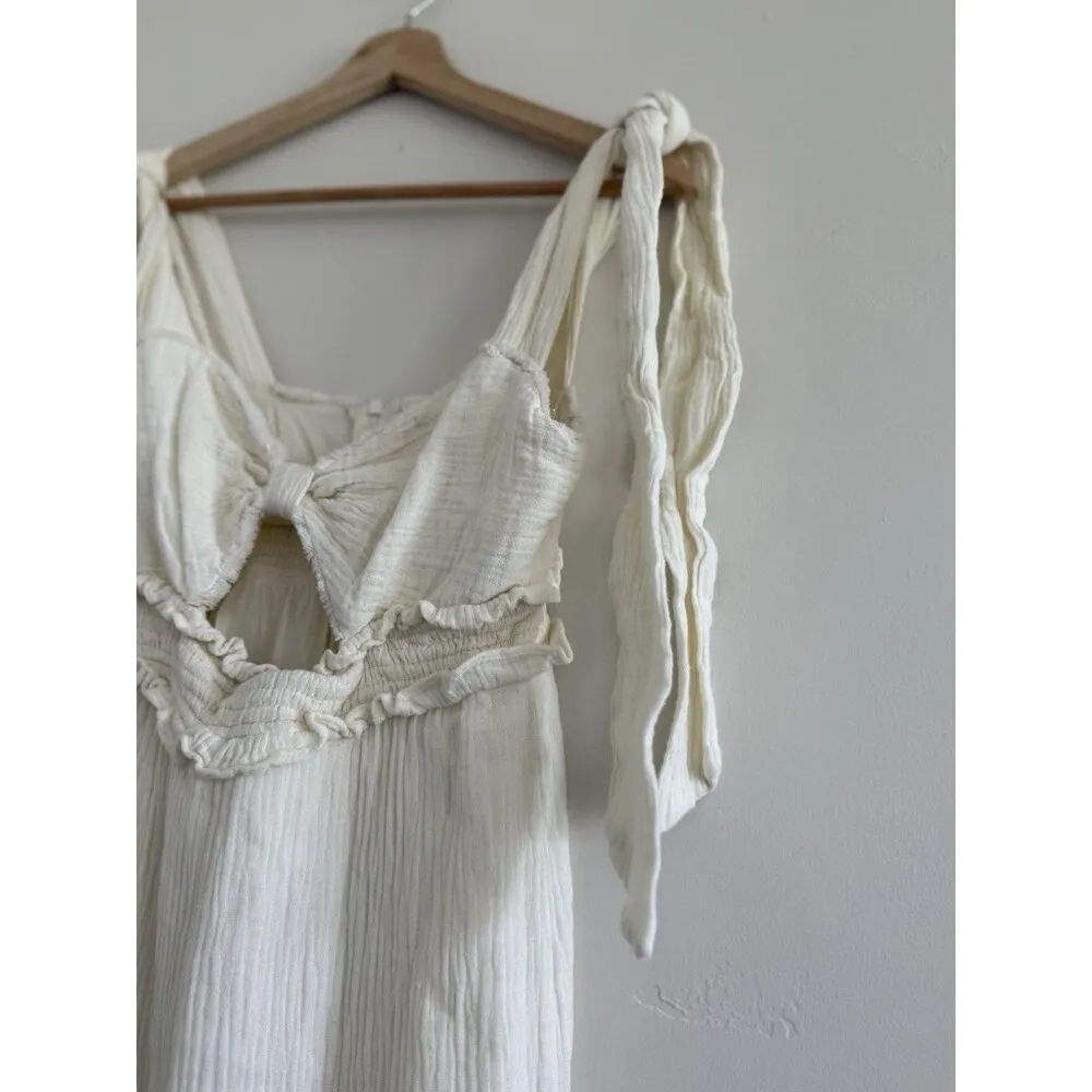 Mable Jumsuit sleeveless light cream women casual size S White - Image 6