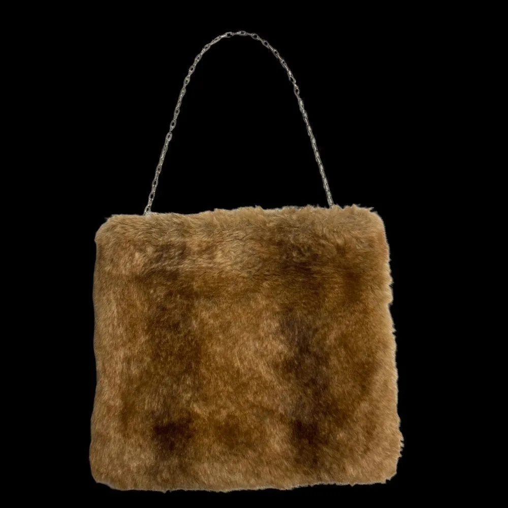 TERRY LEWIS‎ Classic Luxuries Faux Fur Shoulder Bag Brown - Image 8
