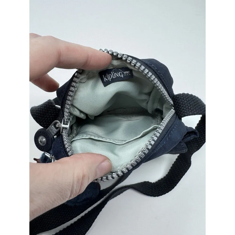 Kipling  Extra Small Black Phone Bag TALLY Crossbody Purse with Monkey EUC! 6”x4” - Image 7