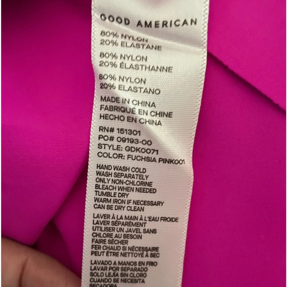 NWT Good American Scuba Midi Dress Fuchsia Pink Color Size L/XL - Image 4