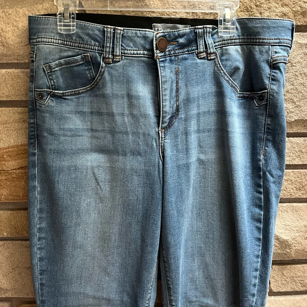 WIT & WISDOM ab'solution Itty Bitty Bootcut Jeans Light Blue 12 Petite - Image 5