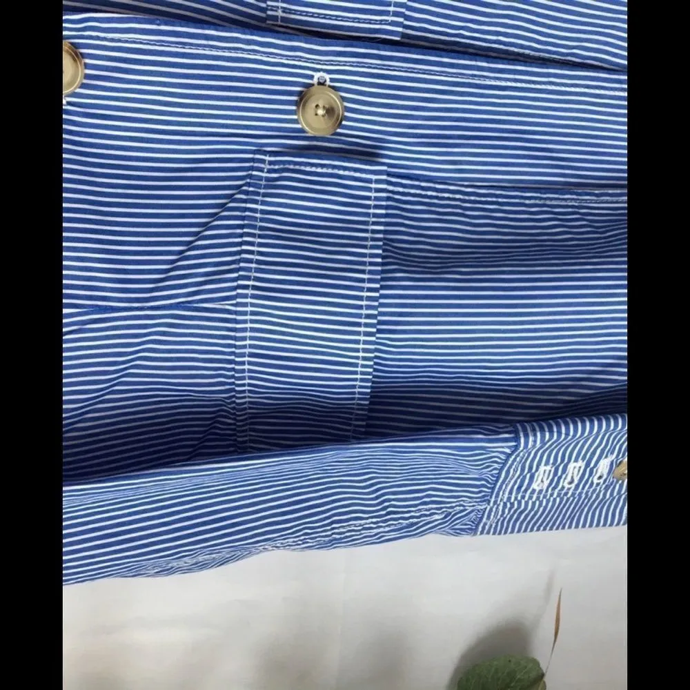 J. Crew Blue White Striped Classic Blazer Size 6 - Image 2