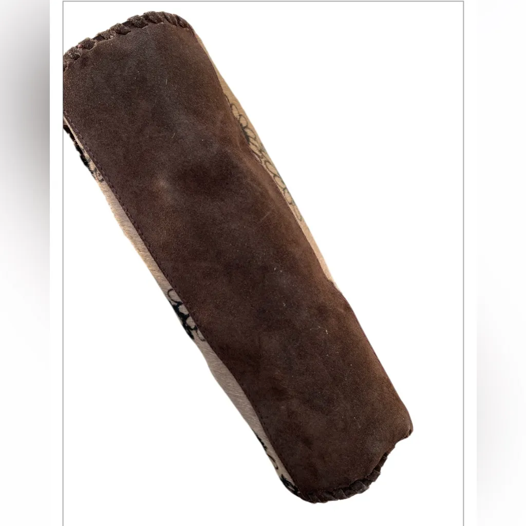 Cecconi Piero Womens Tote Leather Calf Hair handbag Floral Boho‎ Western Italy Brown - Image 8