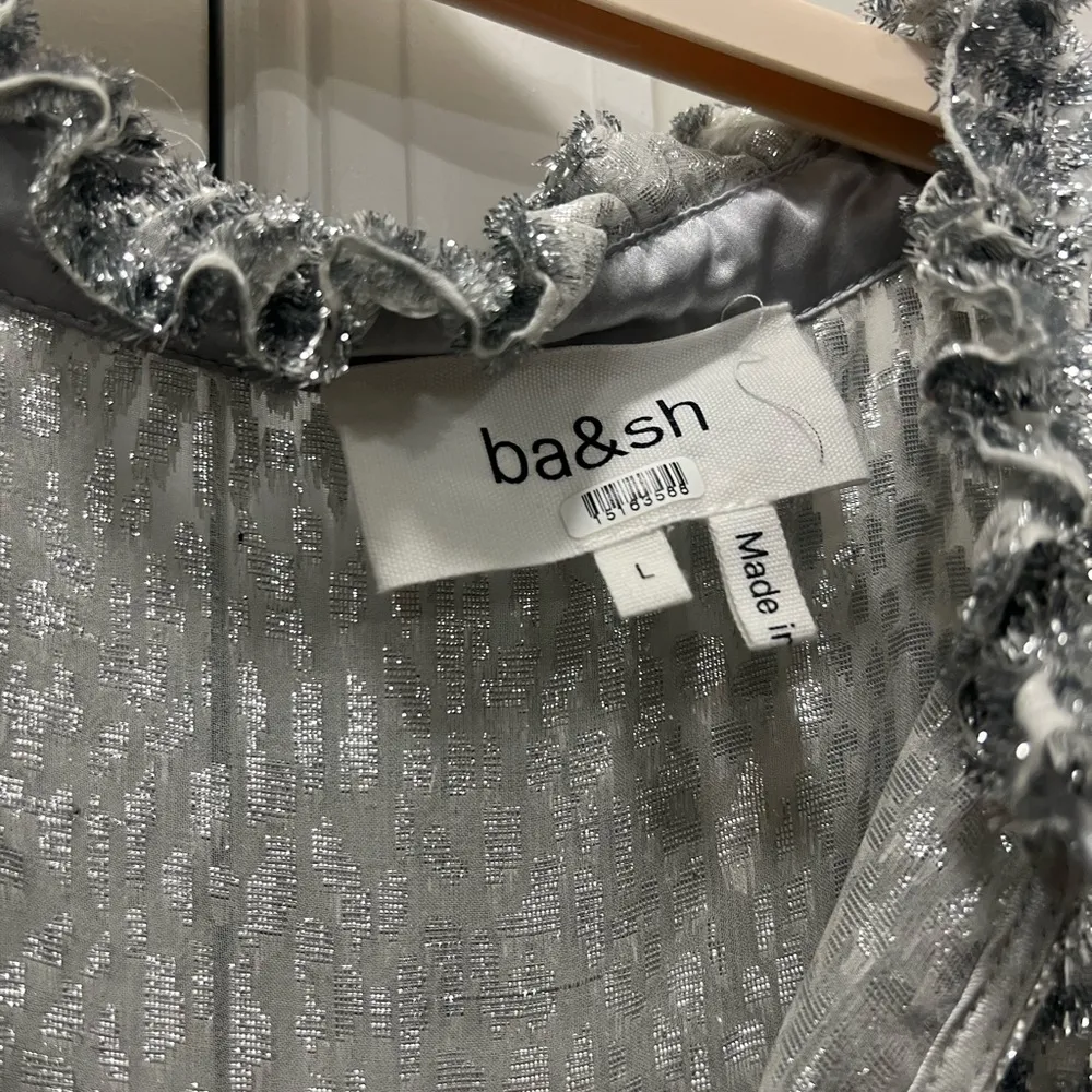 FLAWED Ba&sh Silver Dalla Blouse Size Large $295 - Image 5