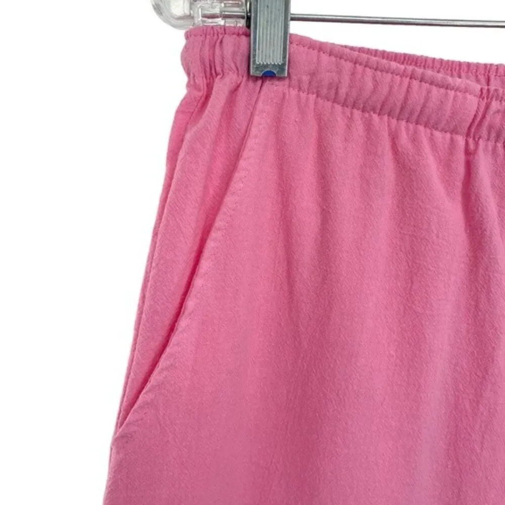 Jane Ashley Pink Cotton Drawstring Capri Pedal Pusher Pants - Image 6