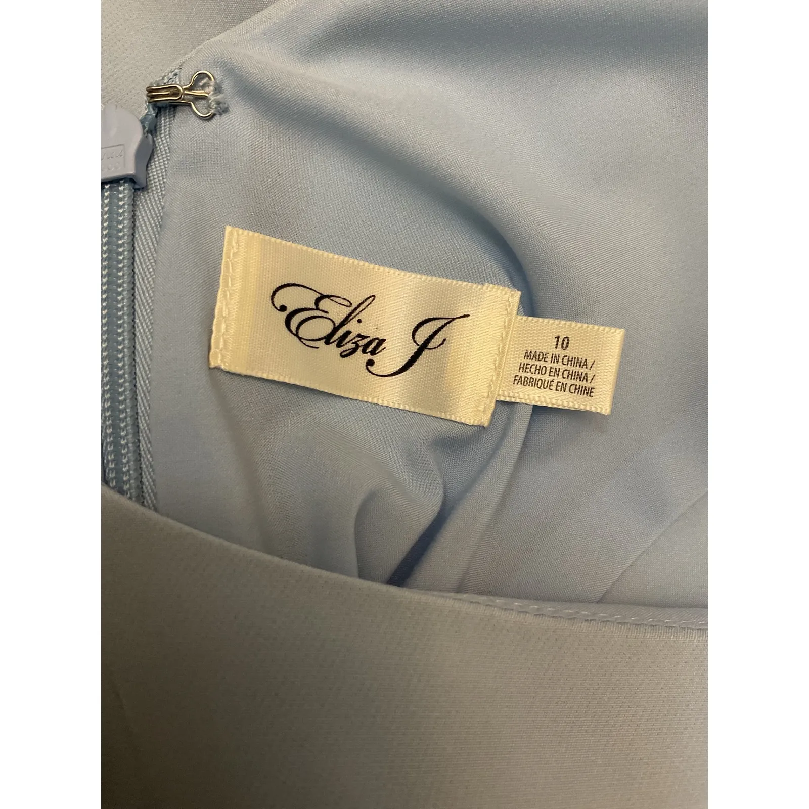 Elegant Light Blue Sleeveless Maxi Dress‎ Ruffle Slit Formal Evening Gown 10 - Image 9