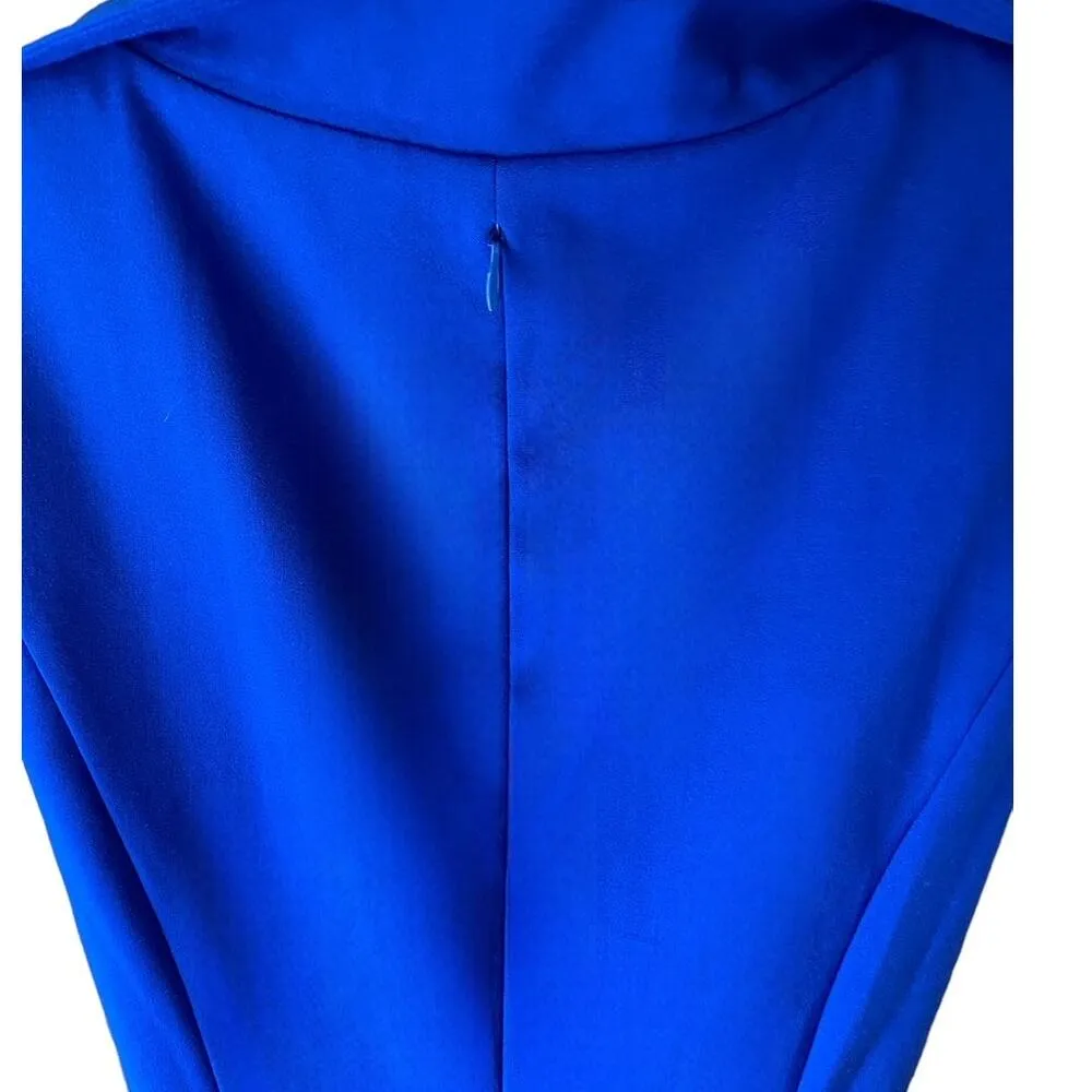 CALVIN KLEIN Royal Blue Sleeveless Fitted Summer Ruffle Dress ~ Women's Size 6 - Image 5