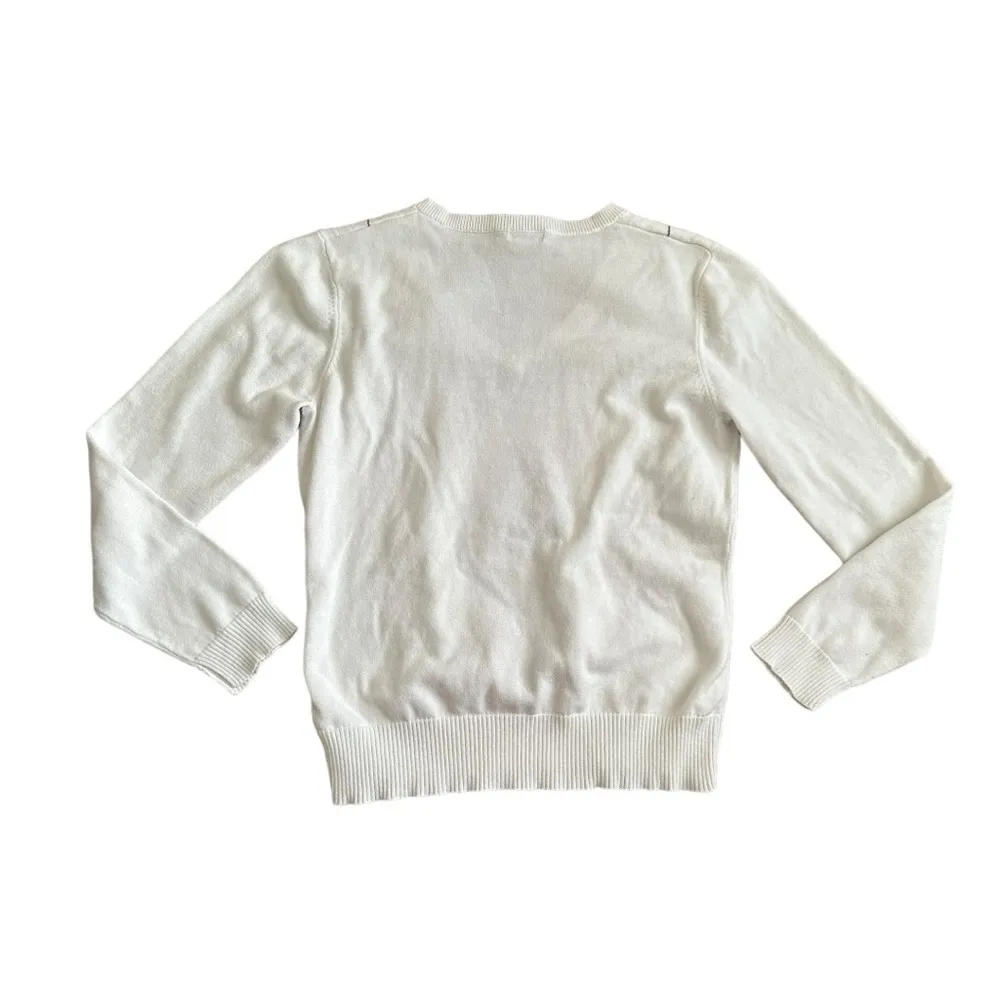 Izod Golf Womens Size Medium 100% Cotton Argyle Diamond Print V-neck Academia - Image 2