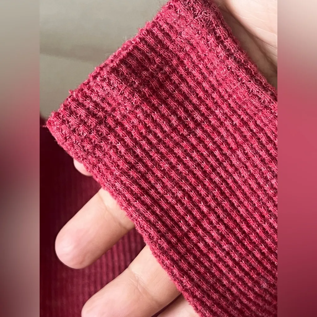 We The Free Waffle Knit Print Thermal Pullover Top - Image 9