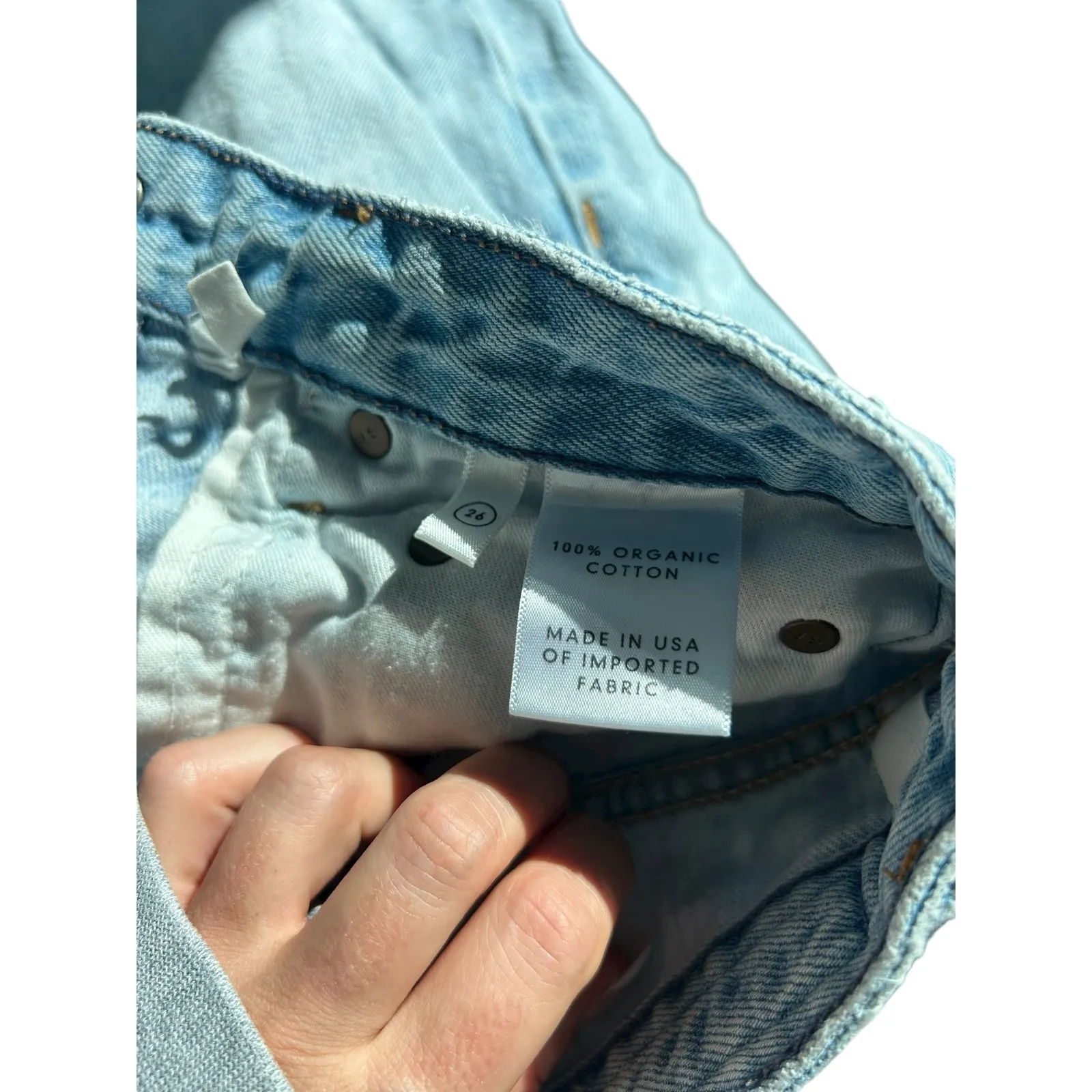 GRLFRND Mica High Rise Straight Leg Ripped Jeans To the Limit Light Wash Size 26 - Image 11