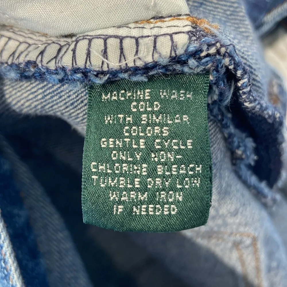 Lauren Ralph Lauren High Rise Flare Jeans Dark Wash Size 10 Whiskering Mid Rise - Image 9