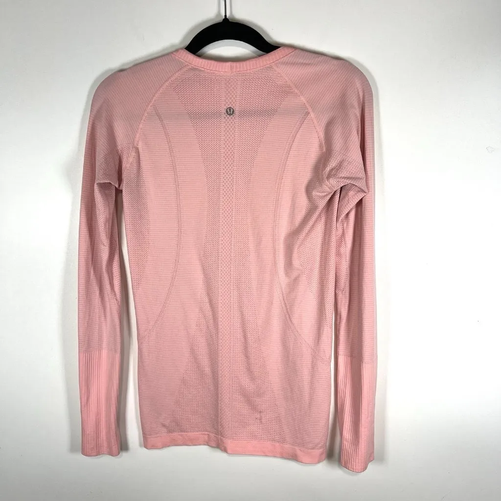 Lululemon Swiftly Tech Long Sleeve Crew Sz 8 Pink Thumbholes Workout Yoga‎ - Image 6