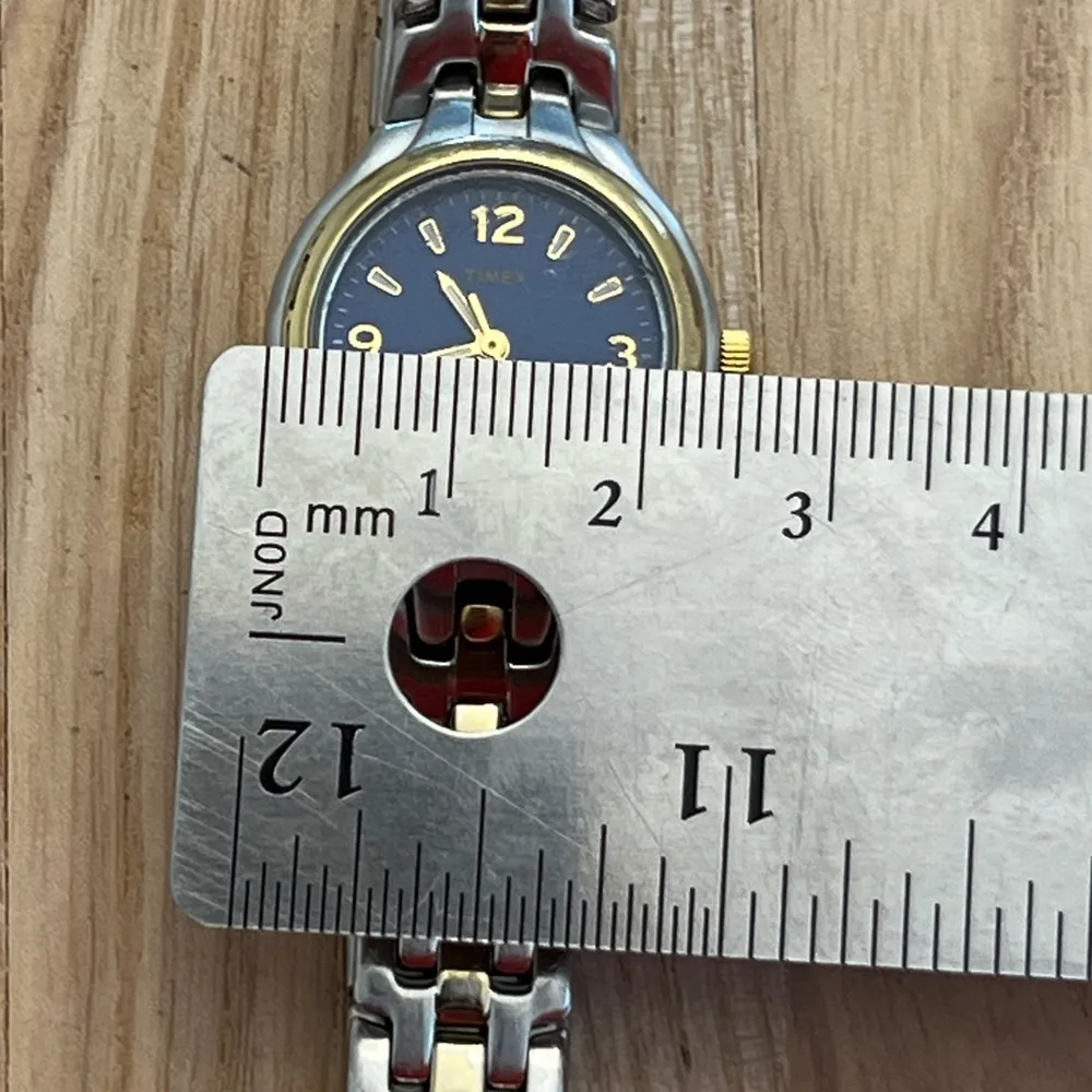 Timex Ladies Watch Two Tone Stainless Bracelet Blue Dial Date Window - Image 12