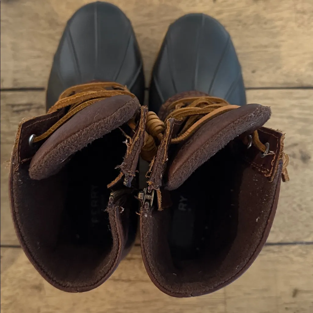 Sperry Saltwater Size 6 Womens Dark Brown and Tan Waterproof Duck Boots STS91176 - Image 11