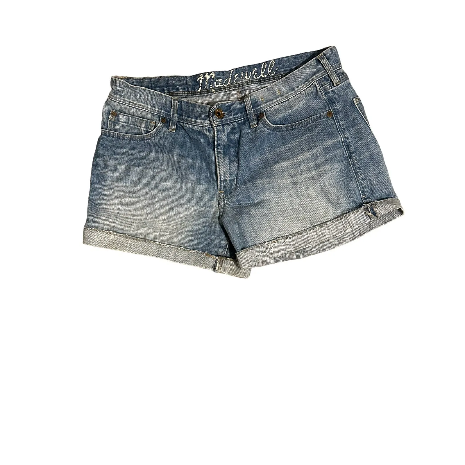 Madewell Jean Shorts Women's Size 30 Blue‎ Denim Mid Rise Light Wash Pockets - Image 3