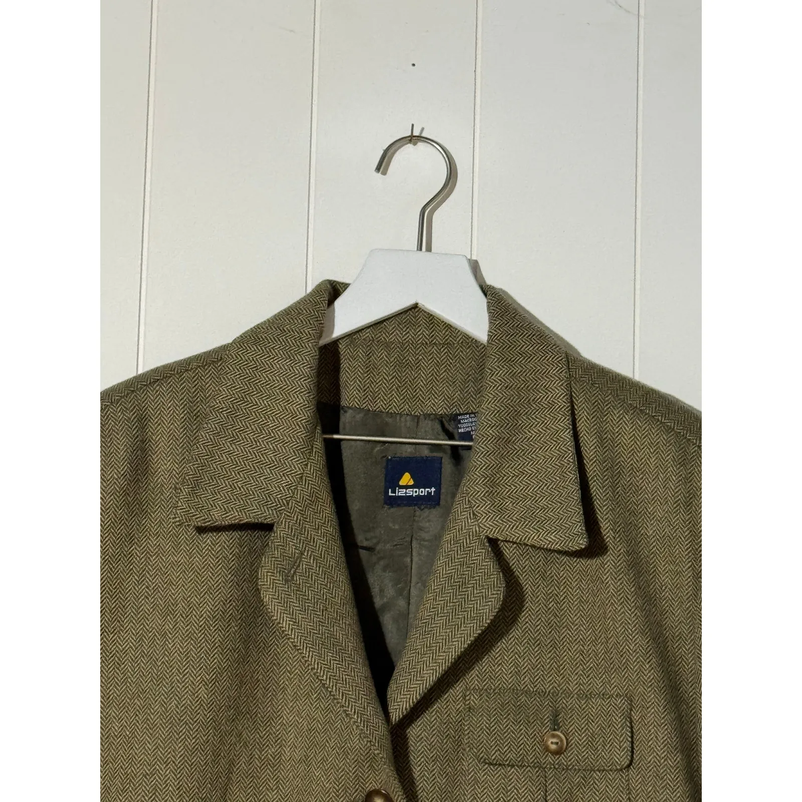 Liz Sport Jacket Herringbone Wool Blend Women’s Size 14 - Image 2