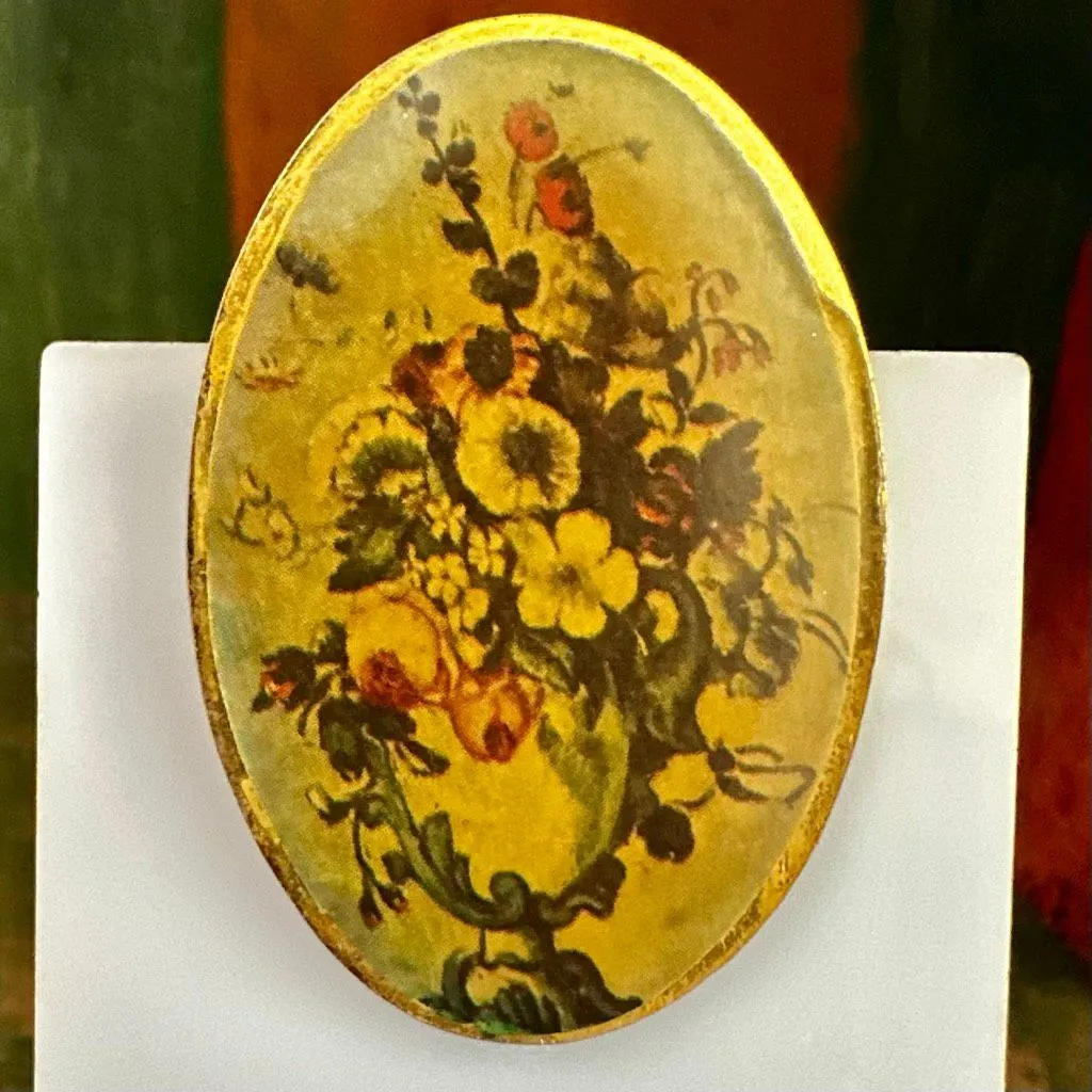 DaVinci Floral Still Life Brooch - Image 2
